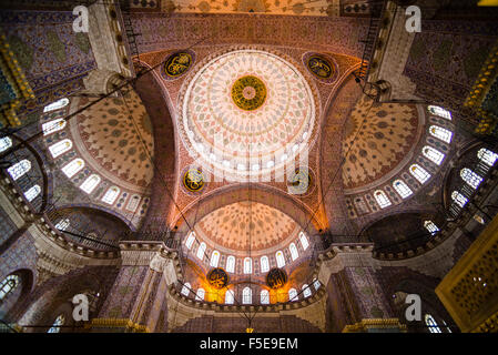 Neue (Yeni Moschee) innen, Istanbul, Türkei, Europa Stockfoto