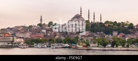 Süleymaniye-Moschee, UNESCO-Weltkulturerbe, gesehen in Goldenes Horn, Istanbul, Türkei, Europa Stockfoto