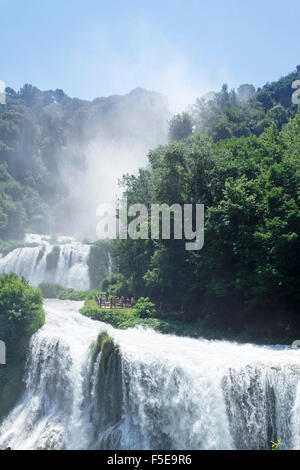 Marmore Wasterfall, Cascata della Marmore, Valneria Tal, Bezirk Terni, Umbrien, Italien, Europa Stockfoto