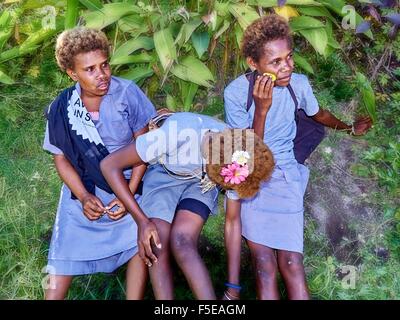 Schule Mädchen Studenten der Matupit Insel St Michaels Rabaul PNG Stockfoto