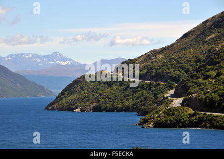 Blick auf Lake Wakatipu in der Nähe von Queenstown, Südinsel, Neuseeland Stockfoto