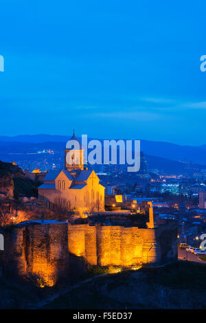 St.-Nikolaus-Kirche auf der Oberseite Narikala Festung, Tiflis, Georgien, Kaukasus, Zentralasien, Asien Stockfoto