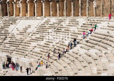 Im zweiten Jahrhundert römische Theater, erbaut von Kaiser Marcus Aurelius, Aspendos, Pamphylien, Anatolien, Türkei, Asien, Eurasien Stockfoto