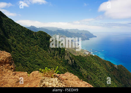 Anaga-Gebirge und Costa Adeje, Teneriffa, Kanarische Inseln, Spanien, Atlantik, Europa Stockfoto