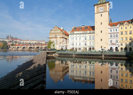 Prager Burg, Karlsbrücke, Moldau, Bedrich Smetana Museum, Smetana, Prag, Tschechische Republik Stockfoto