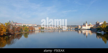 Prager Burg, Karlsbrücke, Moldau, Bedrich Smetana Museum, Smetana, Prag, Tschechische Republik Stockfoto