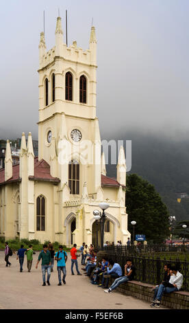 Indien, Himachal Pradesh, Shimla (Simla), Ridge, Skandal Punkt, Christuskirche Stockfoto