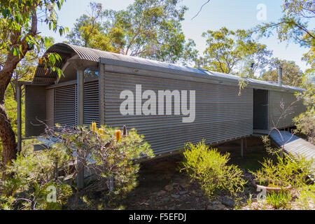 Syd Ball klassische Murcutt Haus, entworfen von Glenn Murcutt, Glenorie, NSW, Australien. Gebaut auf einem 25 Hektar Buschland. Stockfoto