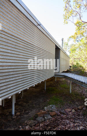 Syd Ball klassische Murcutt Haus, entworfen von Glenn Murcutt, Glenorie, NSW, Australien. Gebaut auf einem 25 Hektar Buschland. Stockfoto