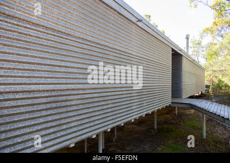 Syd Ball klassische Murcutt Haus, entworfen von Glenn Murcutt, Glenorie, NSW, Australien. Gebaut auf einem 25 Hektar Buschland. Stockfoto