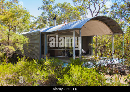 Syd Ball klassische Murcutt Haus, entworfen von Glenn Murcutt, Glenorie, NSW, Australien. Gebaut auf einem 25 Hektar Buschland. Stockfoto