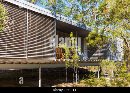 Syd Ball klassische Murcutt Haus, entworfen von Glenn Murcutt, Glenorie, NSW, Australien. Gebaut auf einem 25 Hektar Buschland. Stockfoto