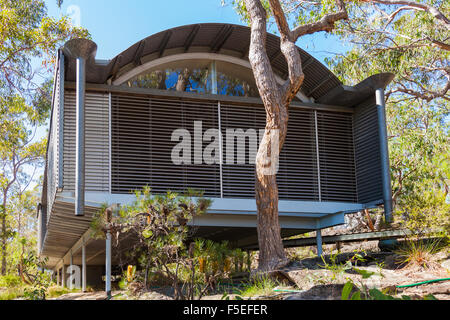 Syd Ball klassische Murcutt Haus, entworfen von Glenn Murcutt, Glenorie, NSW, Australien. Gebaut auf einem 25 Hektar Buschland. Stockfoto