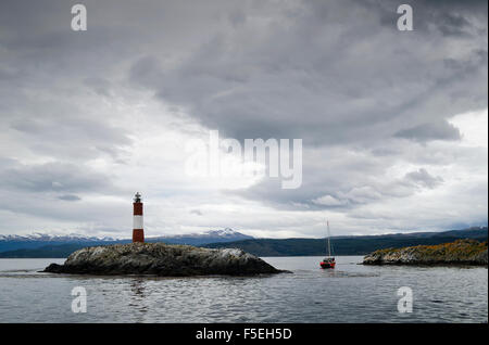 Les Eclaireurs Leuchtturm, Beagle-Kanal, Feuerland, Argentinien Stockfoto