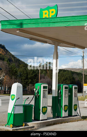 Alte Tankstelle, Norwegen Stockfoto