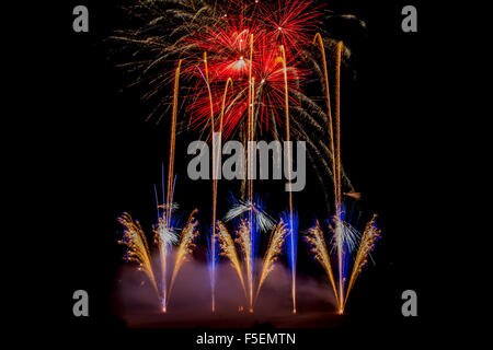 Feuerwerk feiern Halloween am Longleat, Wiltshire, England, UK Stockfoto