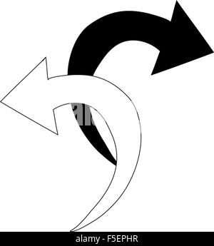 Vektor-Illustration von gekrümmten Pfeil Icons. Stockfoto