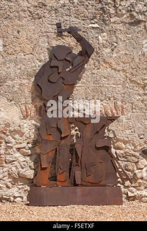 Kirche Santa Maria - Ignacio Zuloaga Museum Zeichen; Pedraza; Segovia Stockfoto