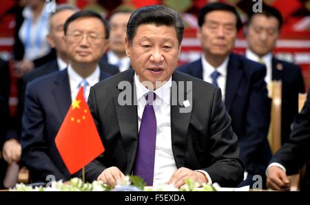 Chinesischen Staatspräsidenten Xi Jinping während des Gipfels der Shanghai Cooperation Organization 10. Juli 2015 in Ufa, Republik Baschkortostan, Russland. Stockfoto