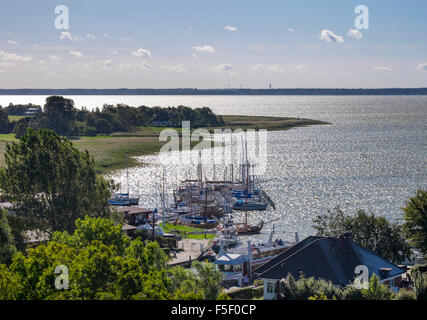 Saaler Bodden und Hafen, Baltric resort Wustrow, Fischland, Fischland-Zingst, Mecklenburg-Western Pomerania, Deutschland Stockfoto