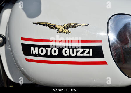 Moto Guzzi V7 1972 Kraftstofftank Stockfoto