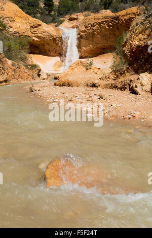 Der Wasserfall in der Nähe von Mossy Cave, Bryce-Canyon-Nationalpark, Utah Stockfoto