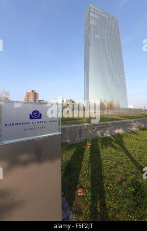 Neue Europäische Zentral Bank Building Frankfurt Deutschland Stockfoto