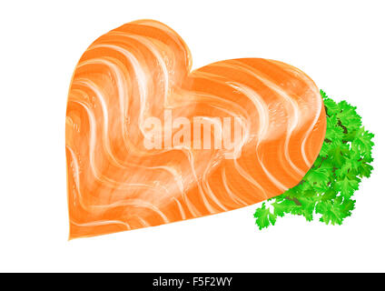 Lachs-Herz Stockfoto