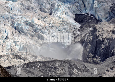 Schmelzpunkt bei Franz Josef Glacier, Franz Josef, Südinsel, Neuseeland Stockfoto