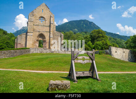 Ruinen der Abtei von Saint-Jean d'Aulps, Frankreich Stockfoto