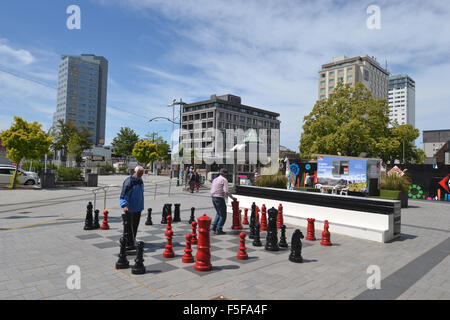 Schachbrett in der Innenstadt von Christchurch, Südinsel, Neuseeland Stockfoto