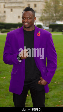 London, UK. 3. November 2015. Unbesiegt Schwergewichts-Boxer Dillian Whyte auf einer Pressekonferenz seinen Kampf gegen Olympiasieger Anthony Joshua am 12. Dezember in London zu fördern. Bildnachweis: Paul McCabe/Alamy Live-Nachrichten. Stockfoto