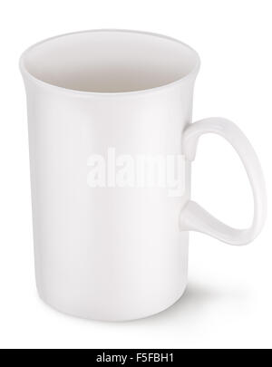 Leere weiße Tasse. Datei enthält Beschneidungspfade. Stockfoto