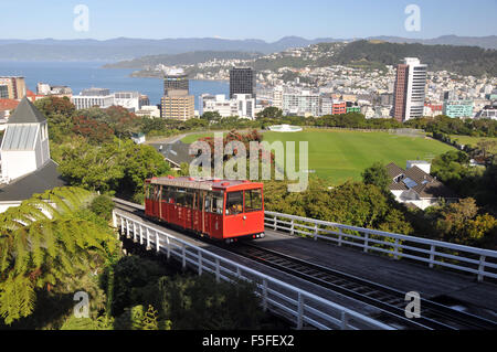 Seilbahn Abfahrt Wellington Botanic Garden, Wellington, Nordinsel, Neuseeland Stockfoto