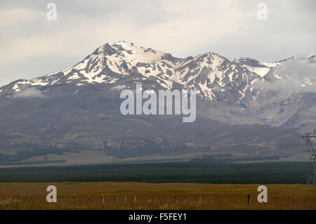 Mt. Ruapehu, Tongariro Nationalpark, Nordinsel, Neuseeland Stockfoto
