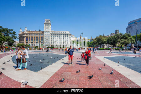 Spanien, Katatonie, Barcelona, Placa de Catalunya, großen Platz im Zentrum Stadt Stockfoto