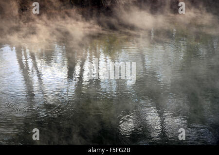 Reflexionen von Thermalsee, Rotorua, Nordinsel, Neuseeland Stockfoto