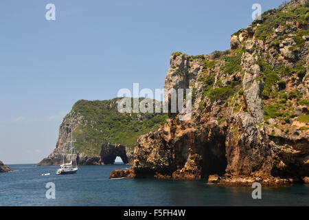 Torbogen Island, Tawhiti Rahi, Poor Knights Islands Natur Reservat, Bay of Islands, Nordinsel, Neuseeland Stockfoto