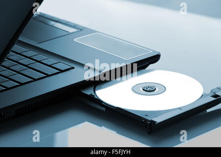 Laptop, optisches Laufwerk Stockfoto