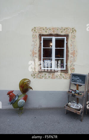 Dorfszenen von charmanten Hallstatt, Salzkammergut, Österreich Stockfoto