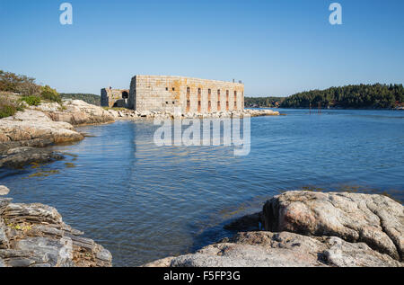Fort Popham in Phippsburg Maine an einem sonnigen Herbsttag Stockfoto