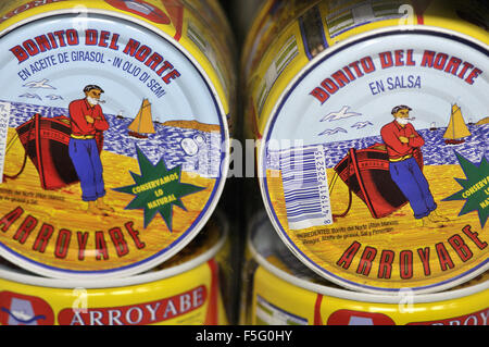 Das Essen im La Boqueria-Markt, Barcelona erhalten. Katalonien, Spanien Stockfoto