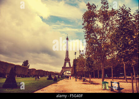 Frankreich-Hintergrund-Herbst Stockfoto