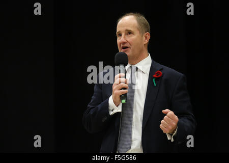 Kevin hollinrake, einem britischen konservativen Politiker und Mitglied des Europäischen Parlaments für thirsk und malton. Auf einem viel fotografiert. Stockfoto