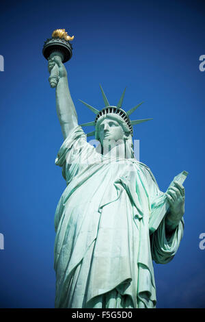 Berühmte Statue of Liberty, New York, spezielle fotografische Verarbeitung. Stockfoto