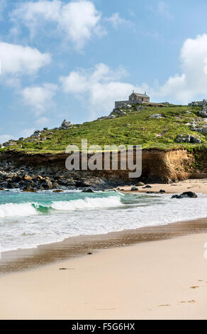 Alte Kapelle des Heiligen Nikolaus an der Insel Halbinsel, St.Ives, Cornwall, England, UK Stockfoto