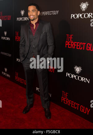 "Der perfekte Mann" Premiere - Arrivals Featuring: Michael Ealy Where: Beverly Hills, Kalifornien, USA bei: 02 Sep 2015 Stockfoto