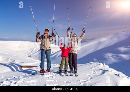 Winter-Sport-Familie Stockfoto