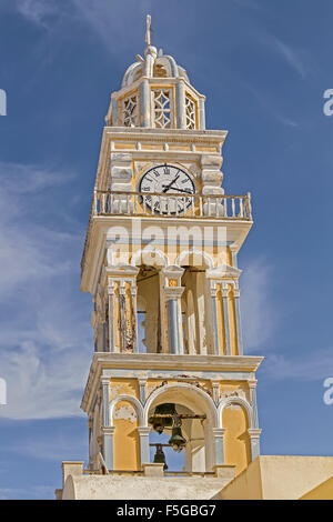 Kathedrale Clocktower Fira Santorini Griechenland Stockfoto