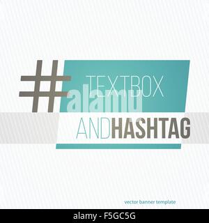 Textfeld und Hashtag. Social-Media-Förderung-Symbol. Vektor-Banner-design Stock Vektor